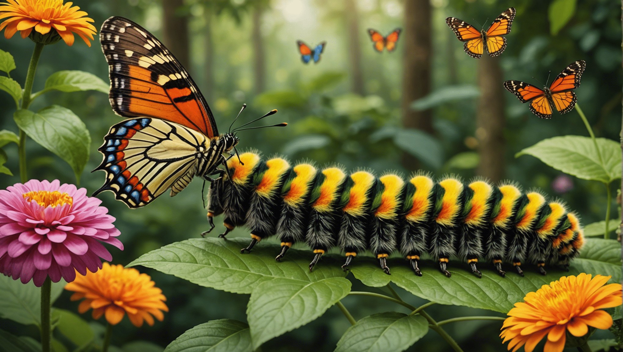 learn about the miraculous transformation of a caterpillar into a butterfly and explore the fascinating process of metamorphosis in nature.